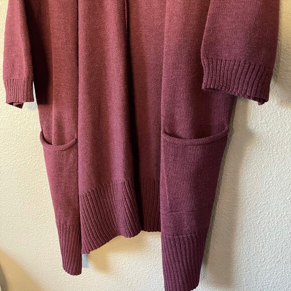 Nakayama Open Front Oversize Baby Alpaca Merino Wool Cardigan Sweater Women Sml - Picture 3 of 10